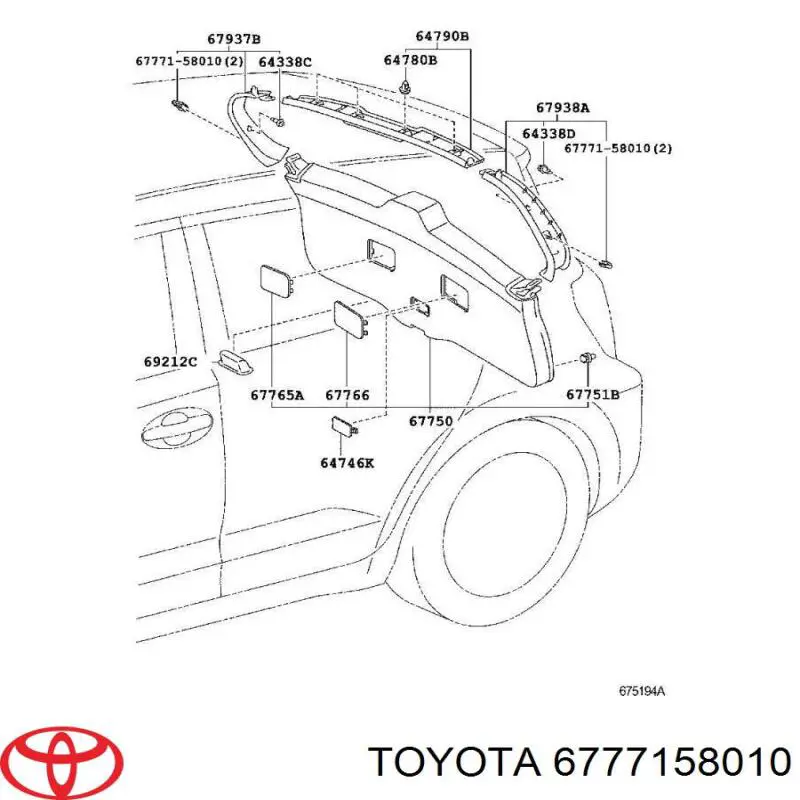 6777158010 Toyota пістон (кліп кріплення обшивки дверей)
