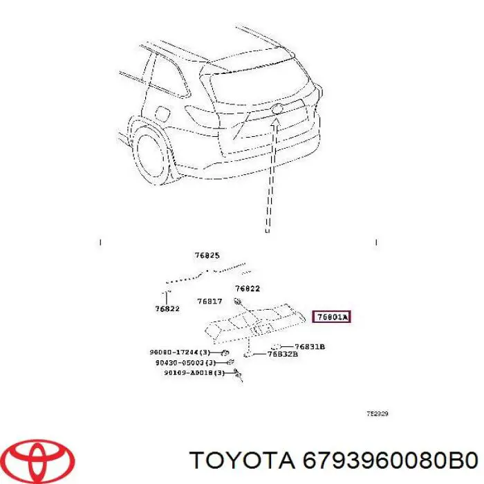  Toyota 6793960080B0 ціна, від 22.01 USD