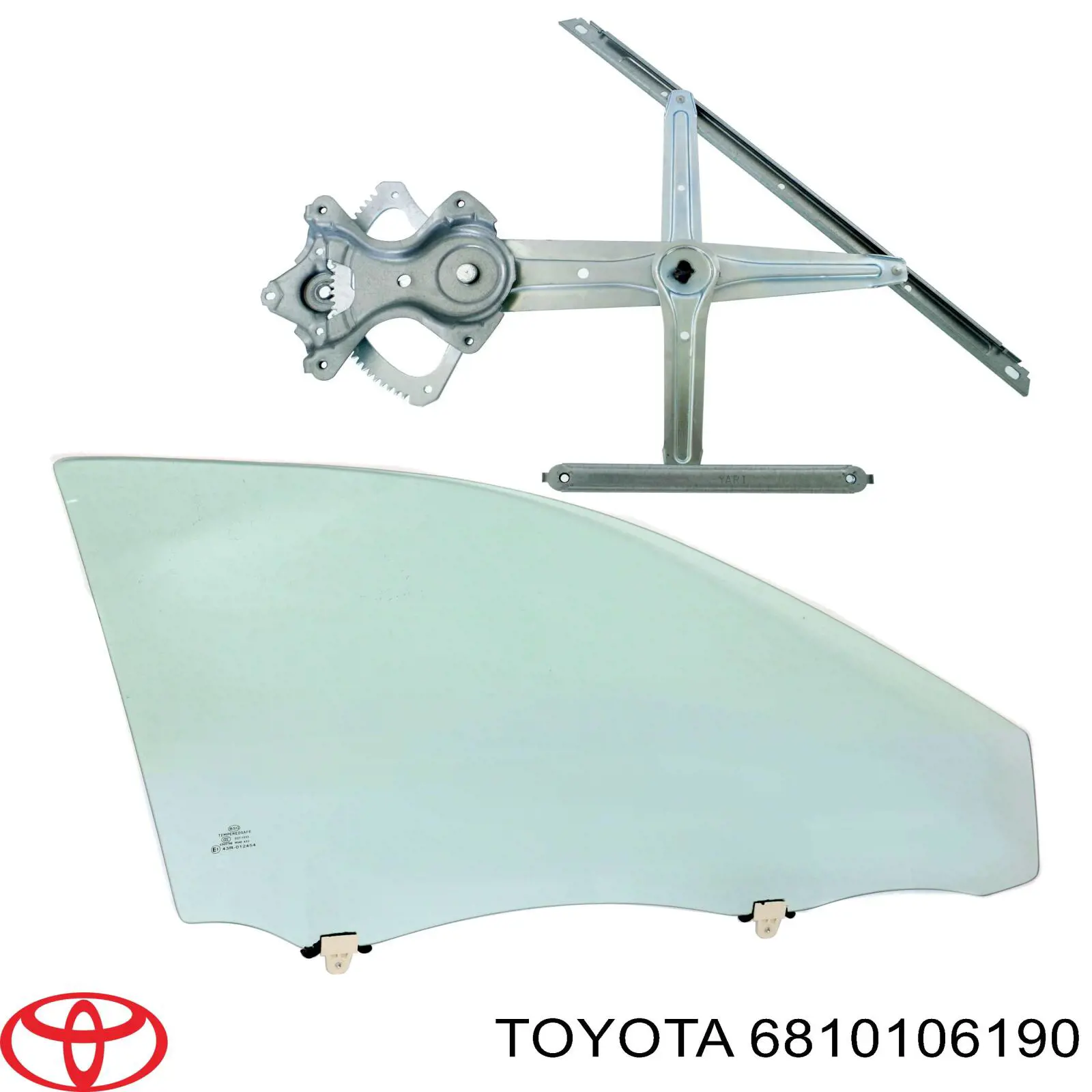 6810106190 Toyota Скло пасажирських дверей