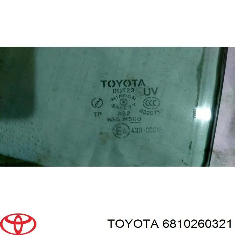 6810260321 Toyota Скло водійських дверей
