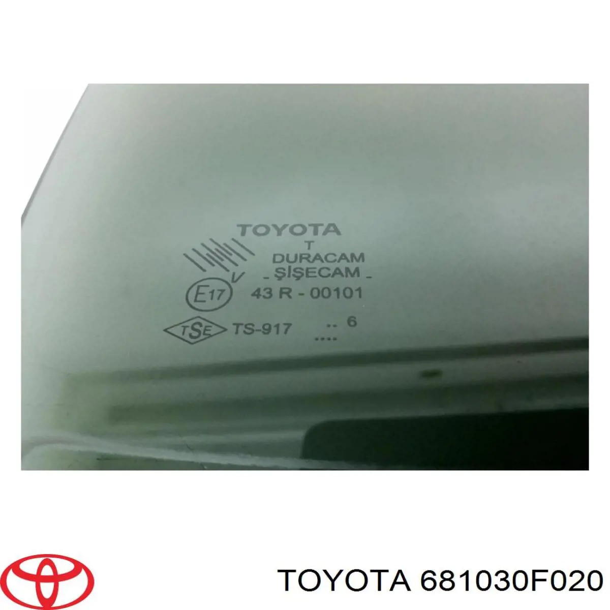 681030F020 Toyota Скло задньої двері правої