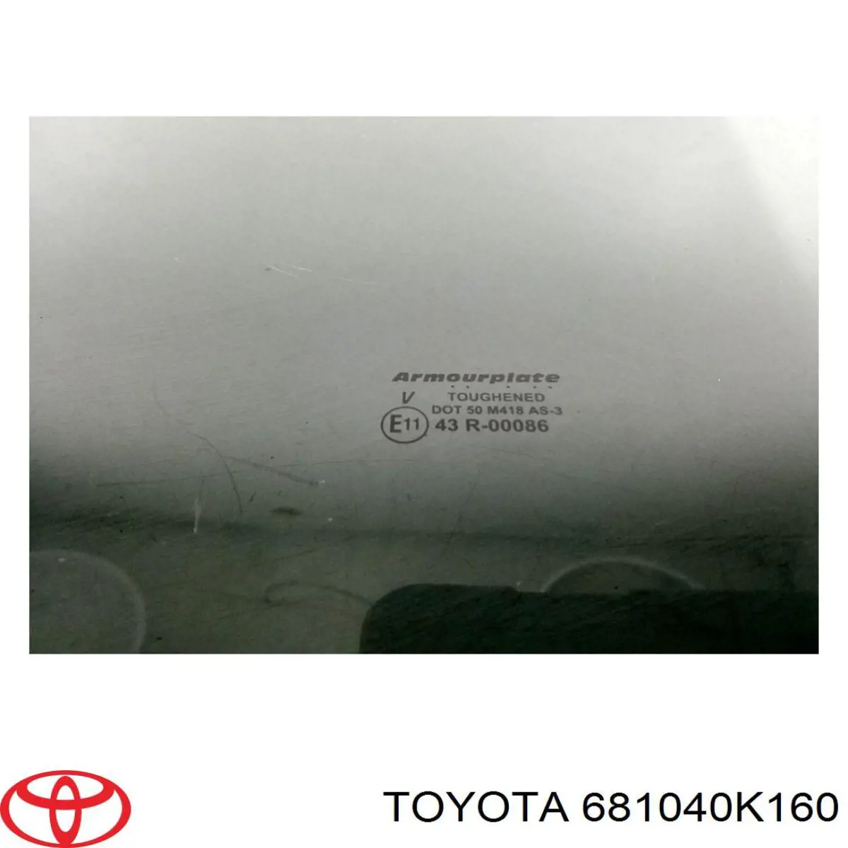 681040K160 Toyota Скло задніх дверей, лівих