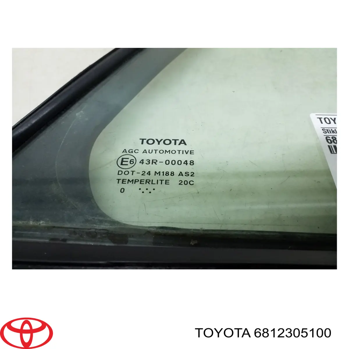 6812305100 Toyota скло-кватирка двері, задній, правій