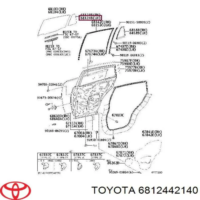 Задня кватирка ліва на Toyota RAV4 IV A4