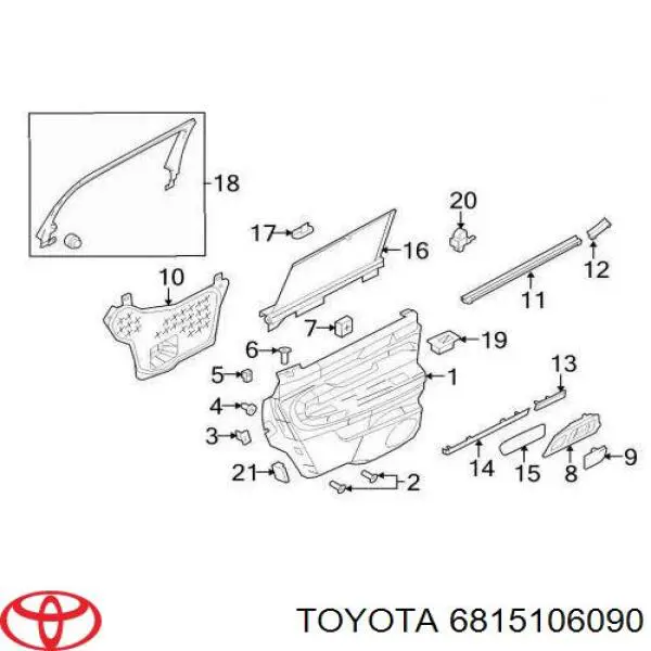  Toyota 6815106090 ціна, від 12.98 USD