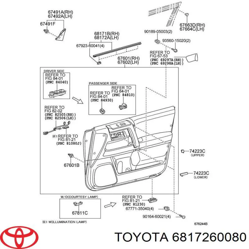  Toyota 6817260080 ціна, від 38.00 USD