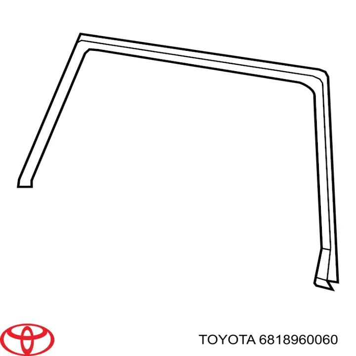 6818960060 Toyota Ущільнювач скла кватирки дверей задніх, лівих