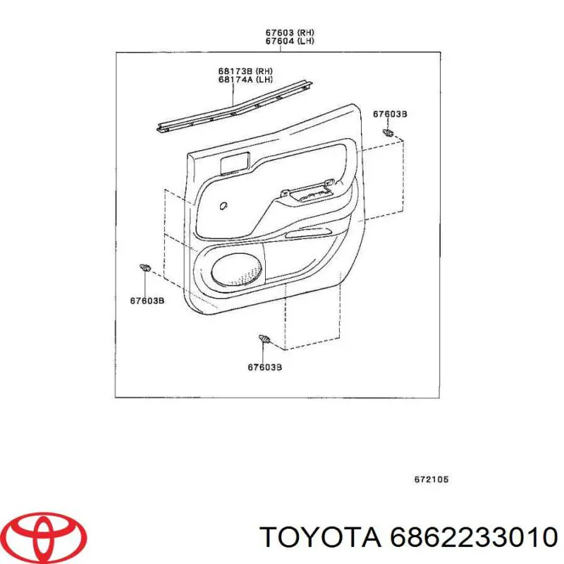  Toyota 6862233010 ціна, від 1.27 USD