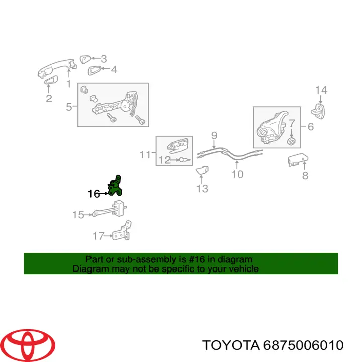 Петля заднтої двері, правої Toyota Avalon (AXXH50,GSX50) (Тойота Авалон)
