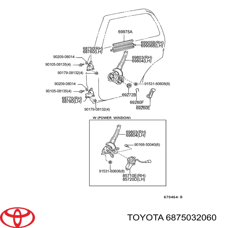 6875032060 Toyota Петля заднтої двері, правої
