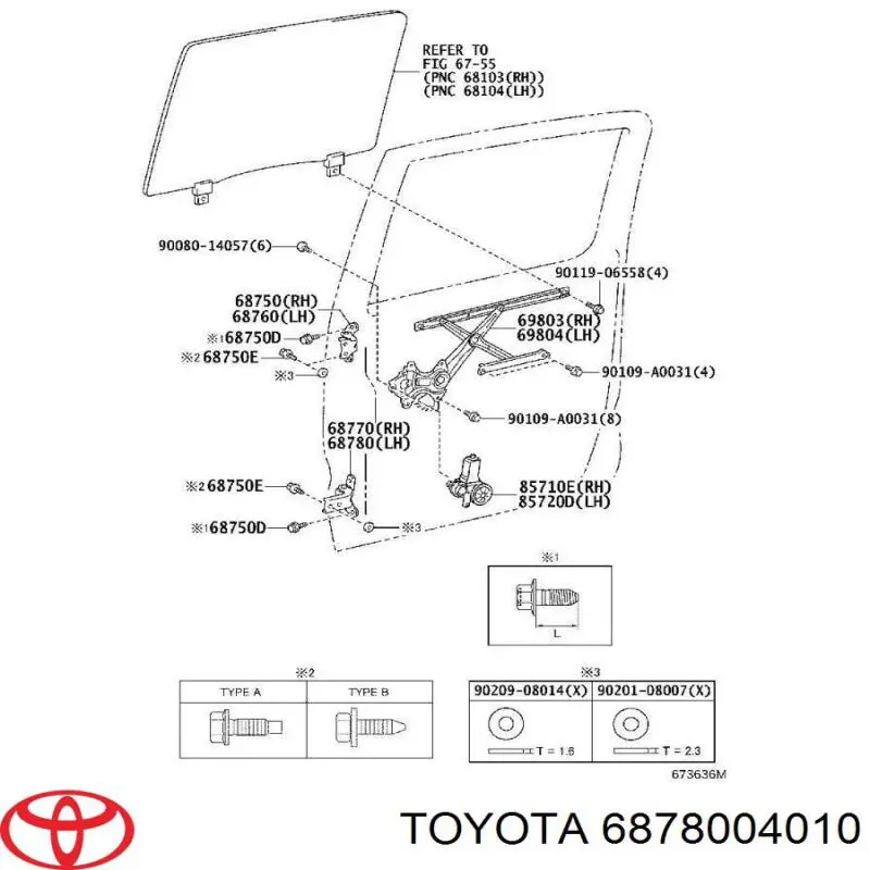 Ручка передніхї лівих дверей Toyota 6878004010 ціна, від 10.13 USD