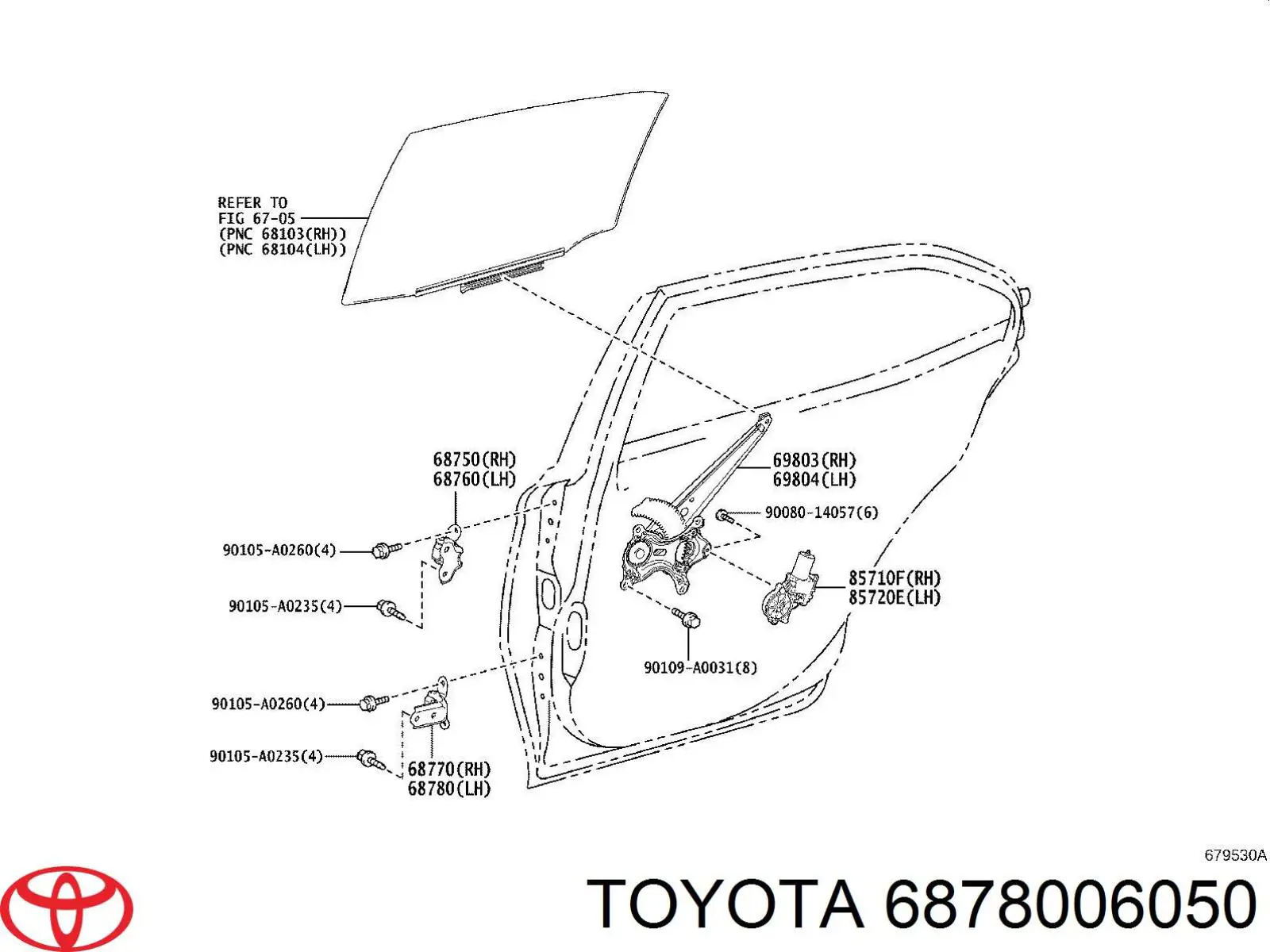 6878006050 Toyota Петля задніх лівих дверей