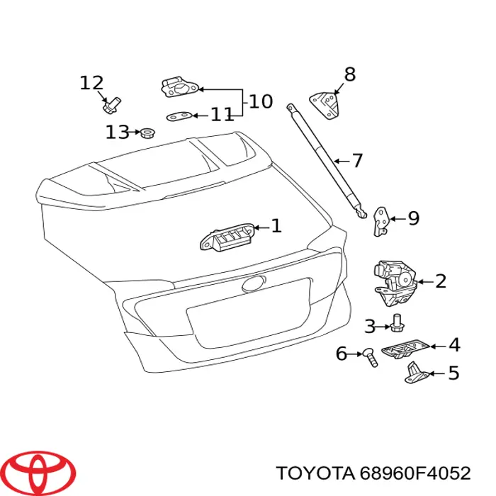 Купити 68960F4052 Toyota Амортизатор двері багажника