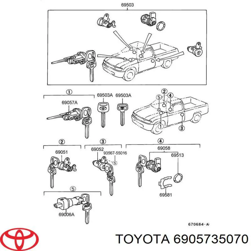  Toyota 6905735070 ціна, від 79.94 USD