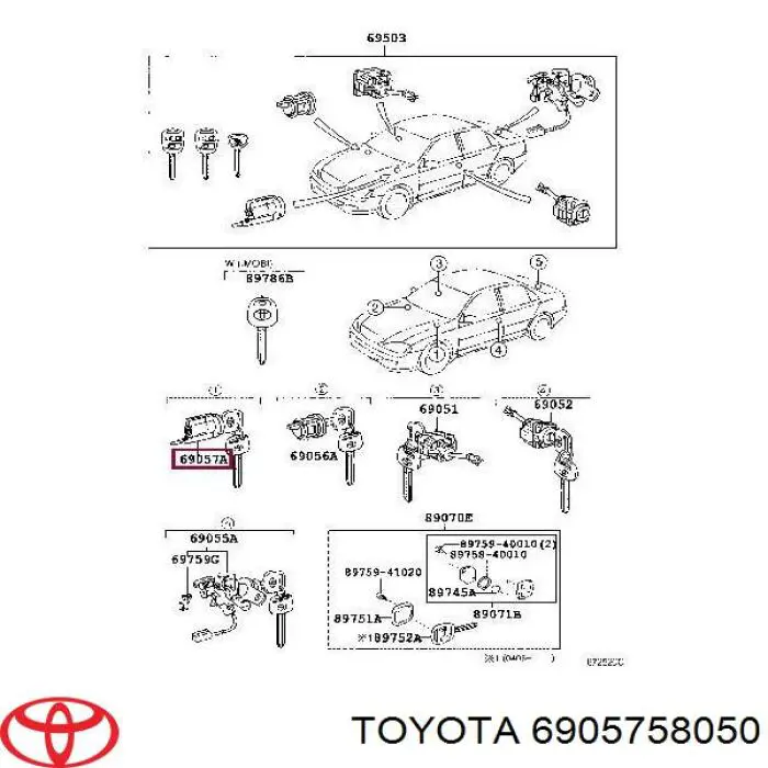 Личинка замка запалювання Toyota Camry (V30) (Тойота Камрі)