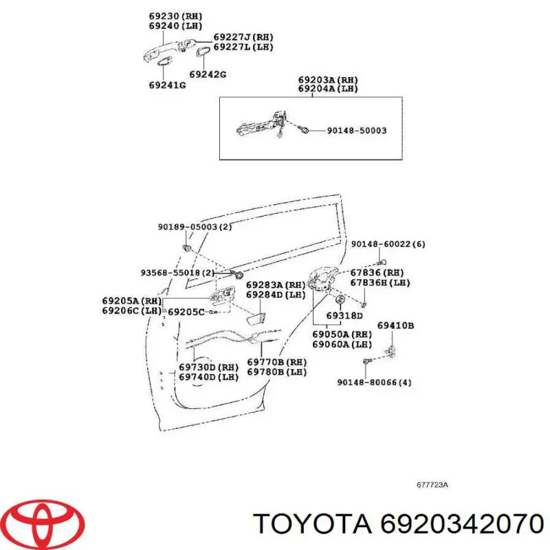 Тримач зовнішньої ручки дверей, задніх правих Toyota RAV4 4 (A4) (Тойота Рав4)