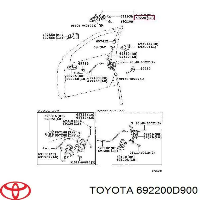 692200D900 Toyota Ручка передньої двері зовнішня ліва