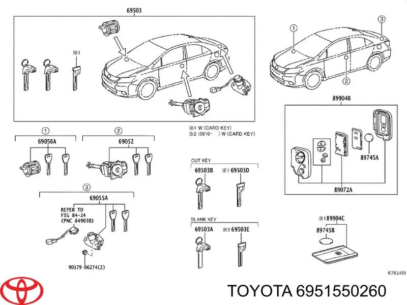 Ключ-заготівка Toyota 6951550260 ціна, від 39.05 USD
