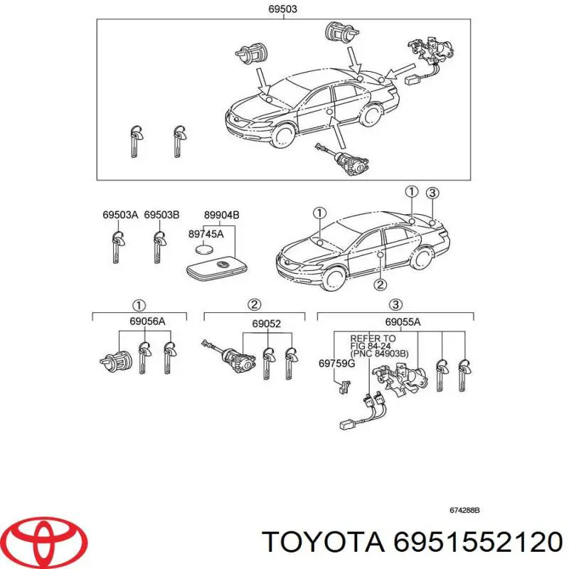 Ключ-заготівка Toyota 6951552120 ціна, від 12.67 USD