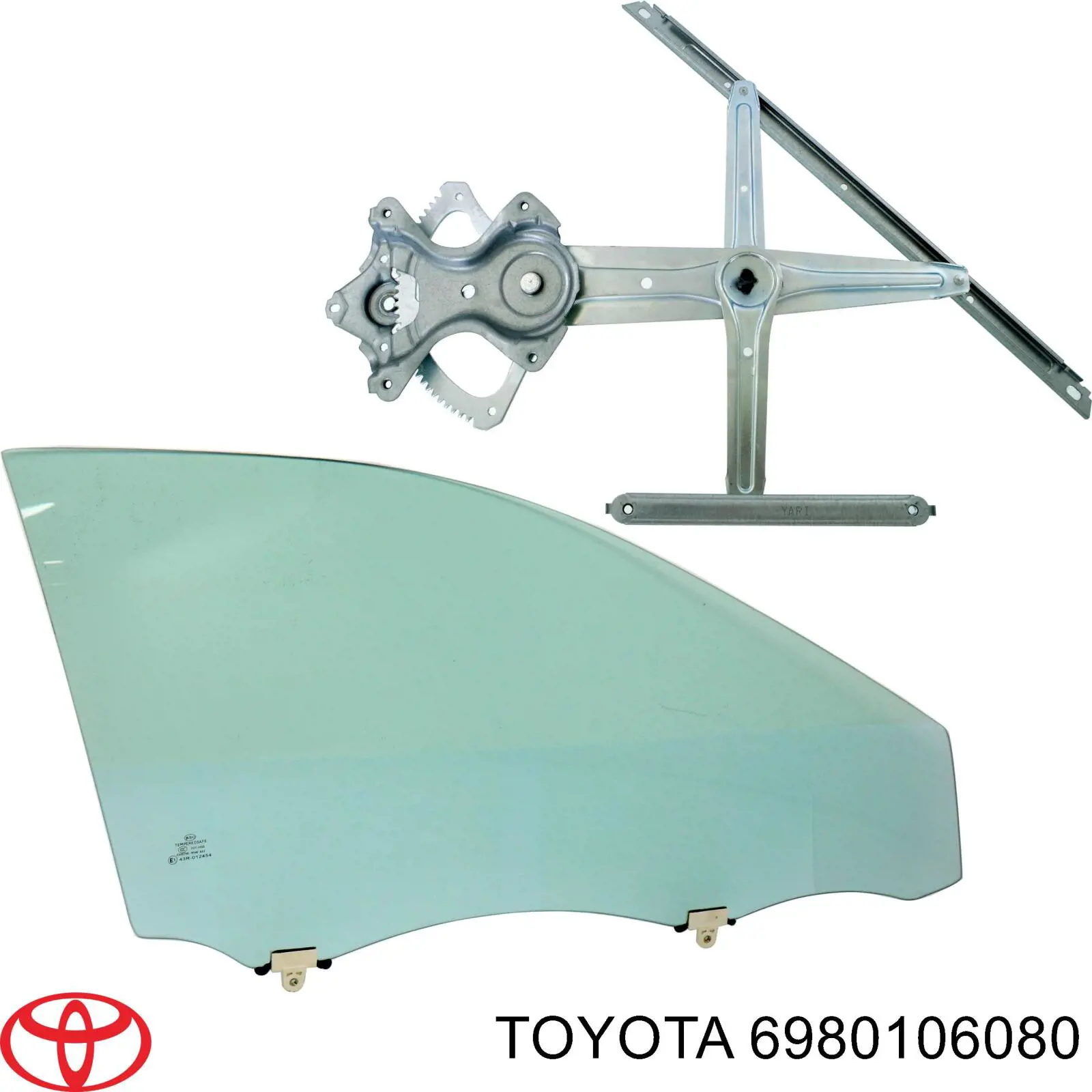 Механізм склопідіймача дверей передніх, правих Toyota 6980106080 ціна, від 13.21 USD
