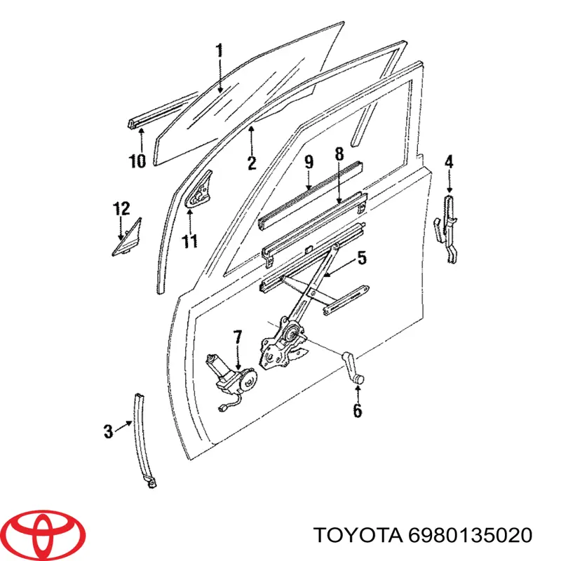 Склопідйомник (механізм переміщення скла) на Toyota Hilux  N