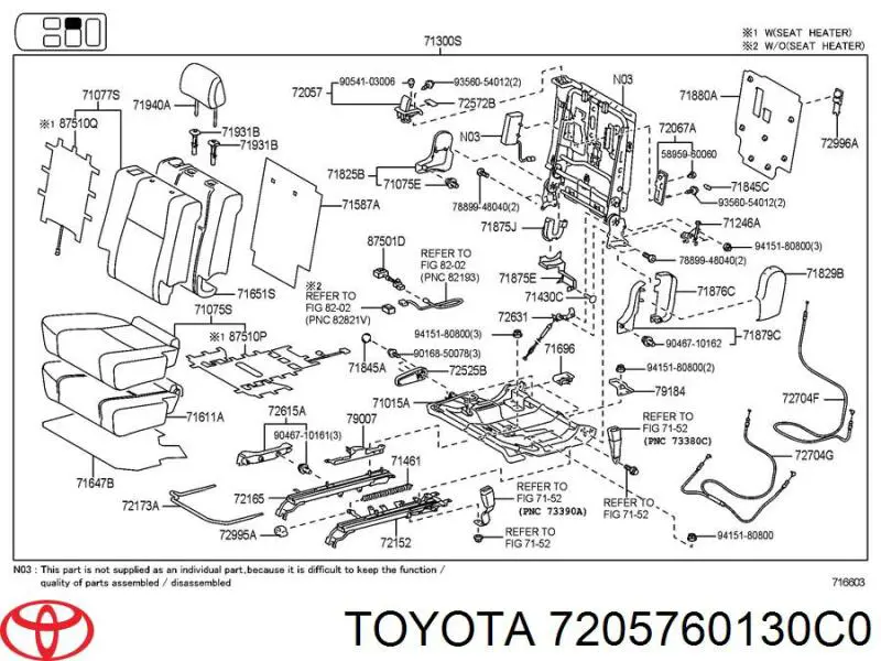  7205760130C0 Toyota