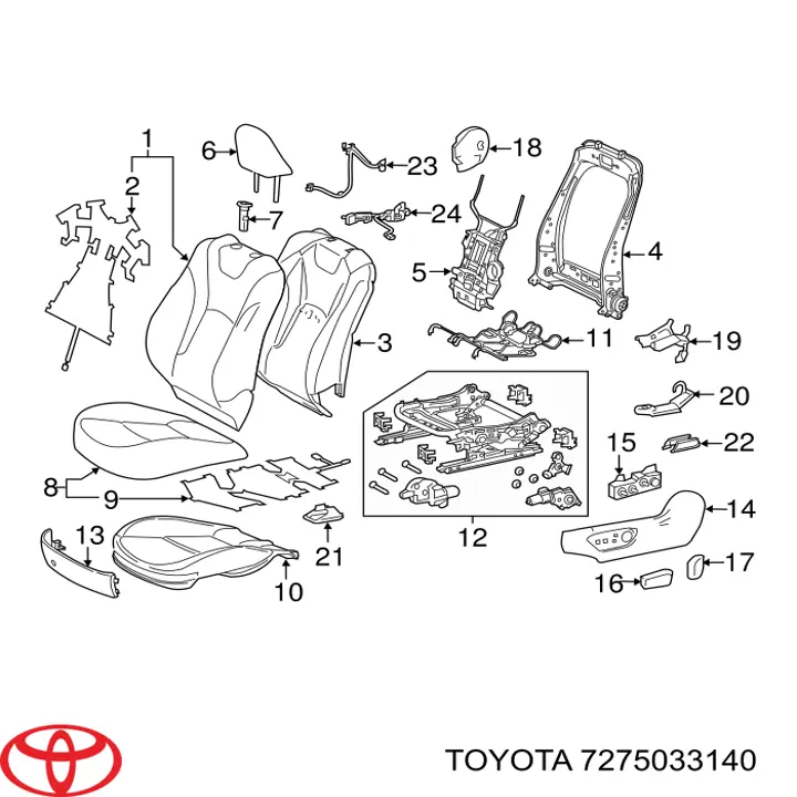  Toyota 7275033140 ціна, від  USD