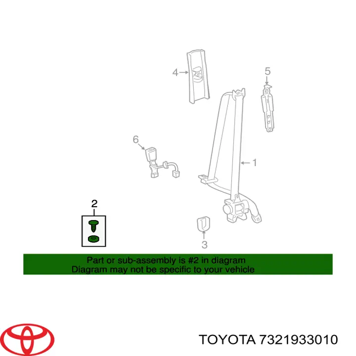 Купити 7321933010 Toyota Стопор (кліпса) ременя безпеки
