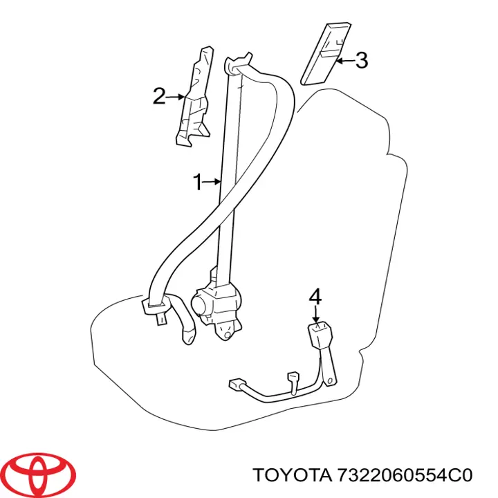 7322060554C0 Toyota Пасок безпеки передній лівий