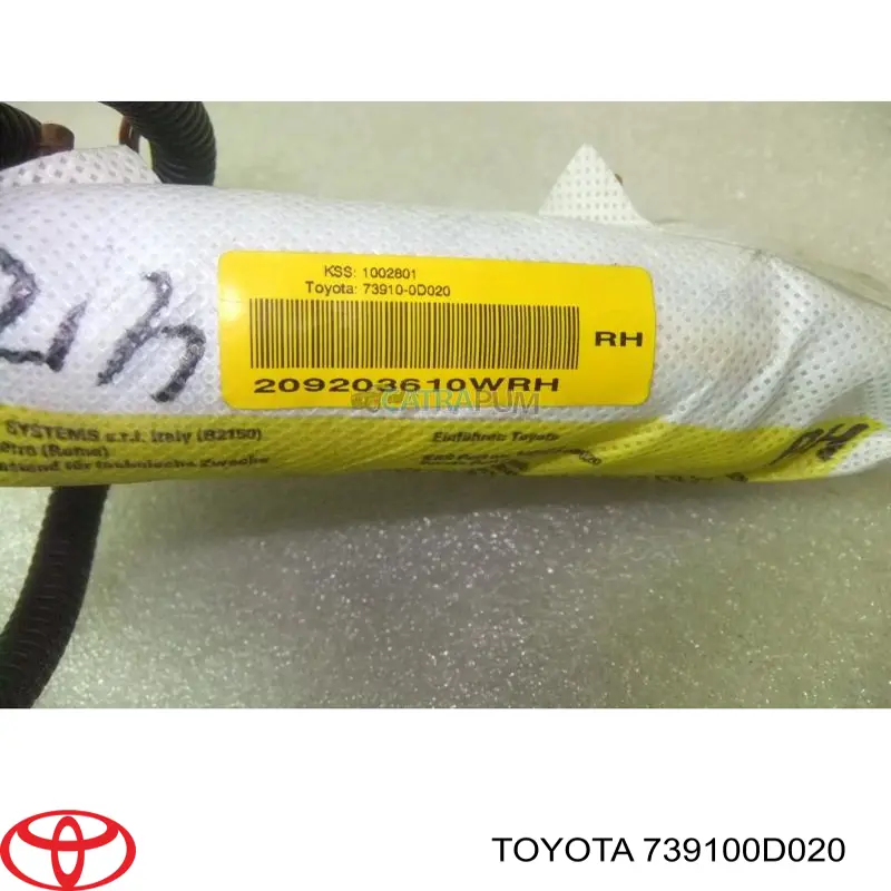 739100D020 Toyota Подушка безпеки AIRBAG спинки сидіння, правого