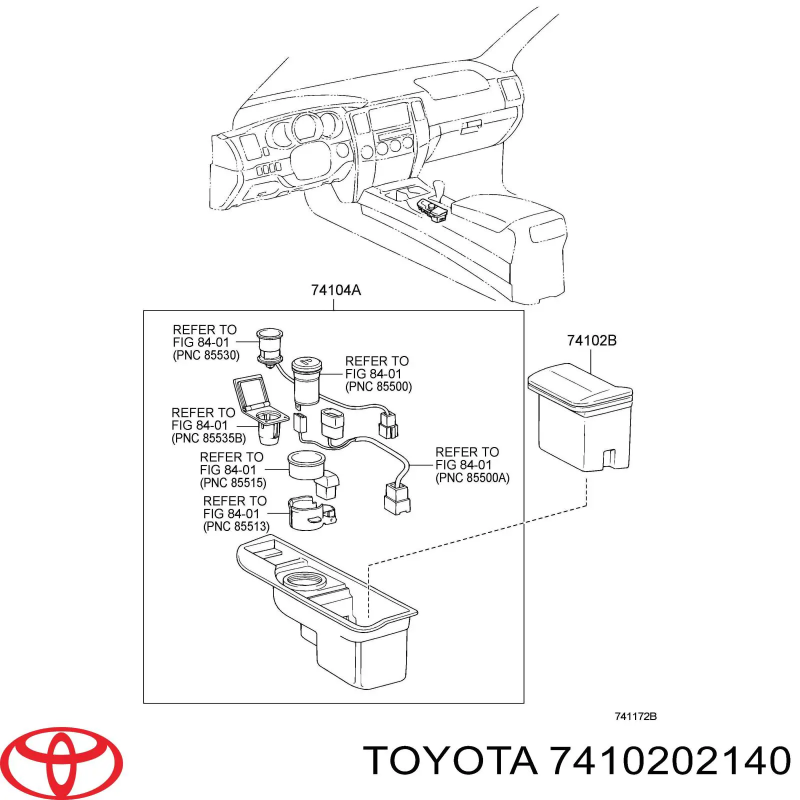 Попільничка центральної консолі Toyota Camry (V40) (Тойота Камрі)