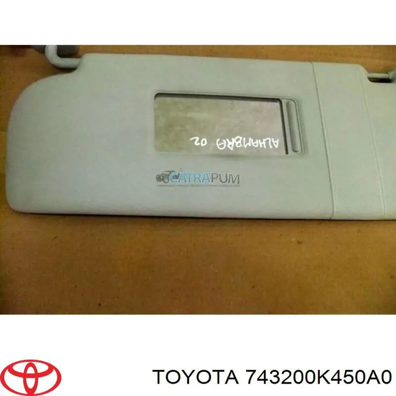 Купити 743200K450A0 Toyota Козирок сонцезахисний