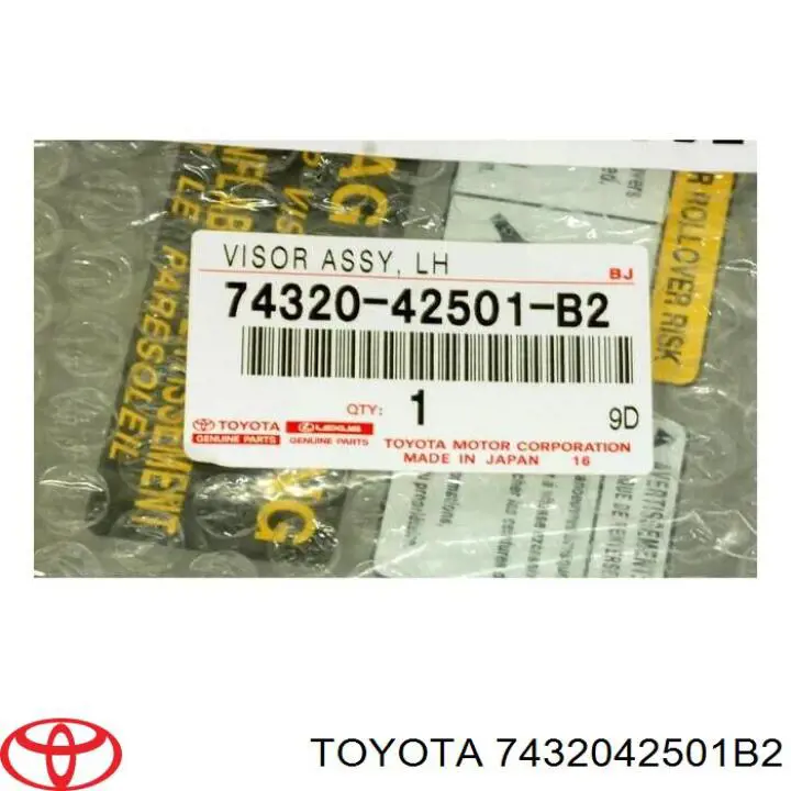 Сонцезахисний козирок 7432042501B2 Toyota