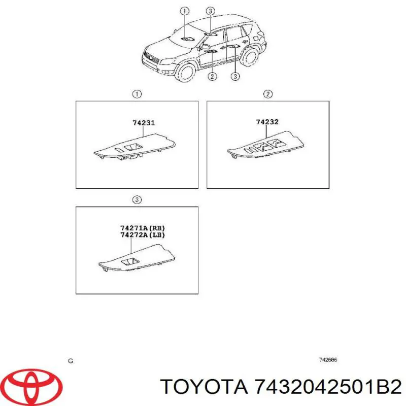 Козирок Toyota 7432042501B2