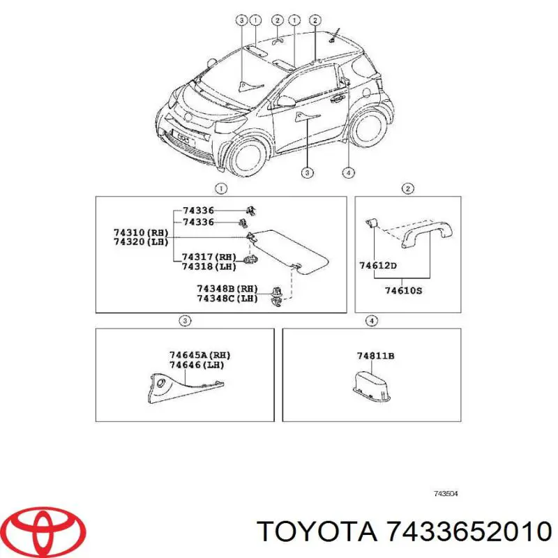 Фіксатор сонцезахисного козирка Toyota Scion IQ (Тойота Сціон)
