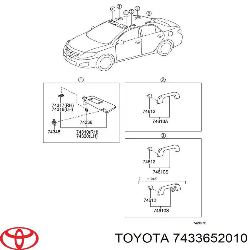 Фіксатор сонцезахисного козирка Toyota 7433652010 ціна, від 1.52 USD