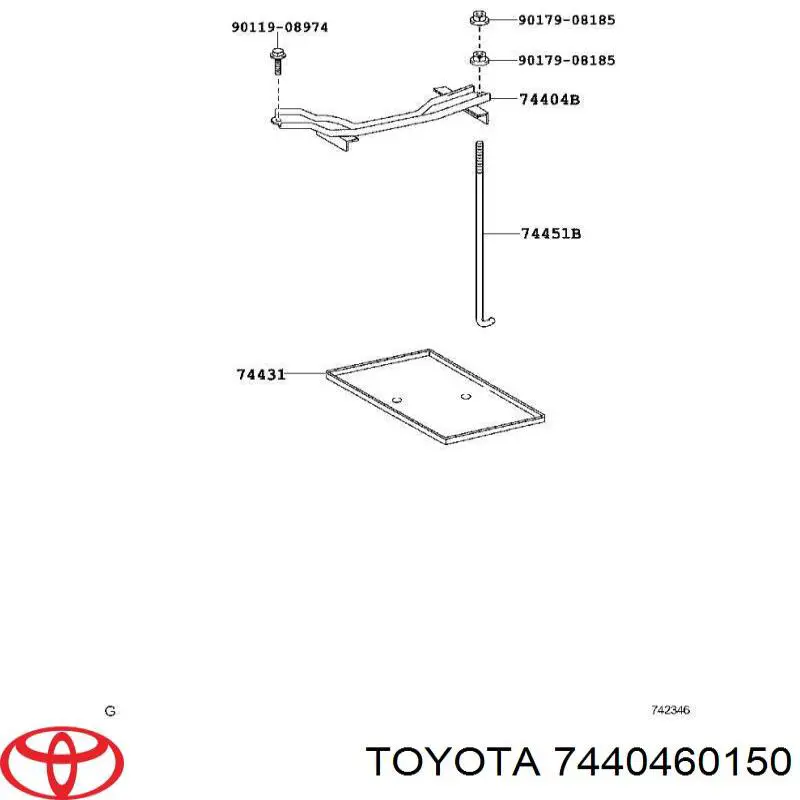 Кріплення / підставка акумулятора (АКБ) Toyota 7440460150 ціна, від 14.11 USD