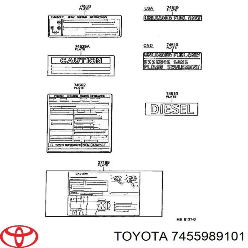 7455989101 Toyota 