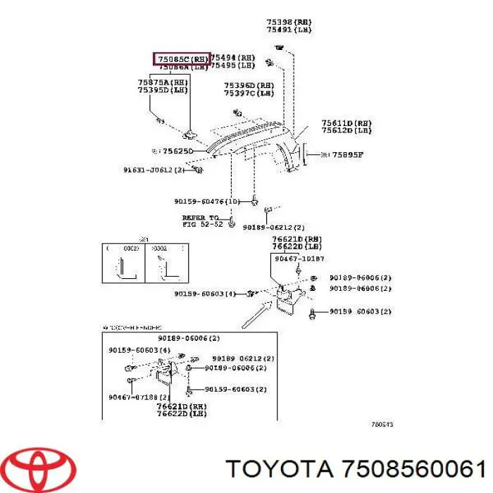  Toyota 7508560061 ціна, від 13.45 USD