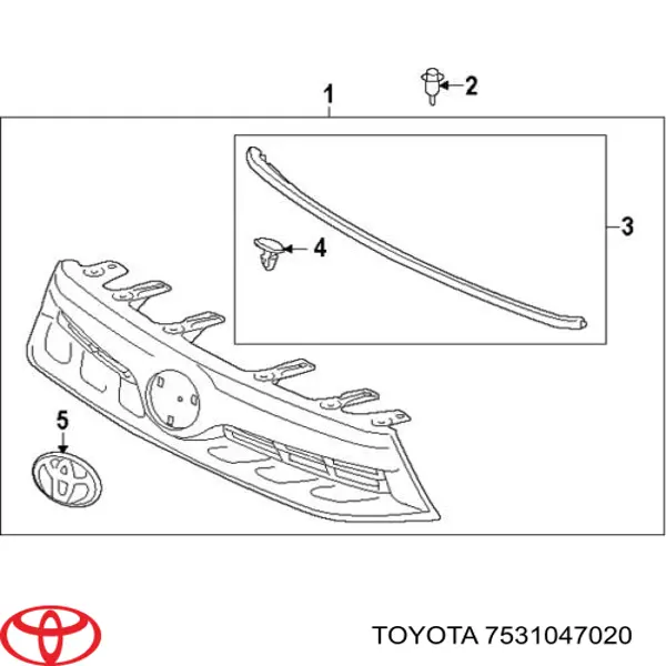 7531047020 Toyota емблема кришки багажника, фірмовий значок