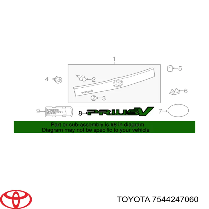  Toyota 7544247060 ціна, від 11.40 USD