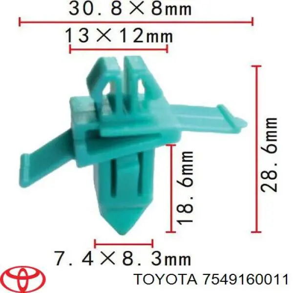 Кріплення бокового молдинга Toyota 7549160011 ціна, від 1.32 USD