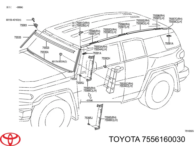 Пістон (кліп) кріплення накладок порогів Toyota 7556160030 ціна, від 5.07 USD