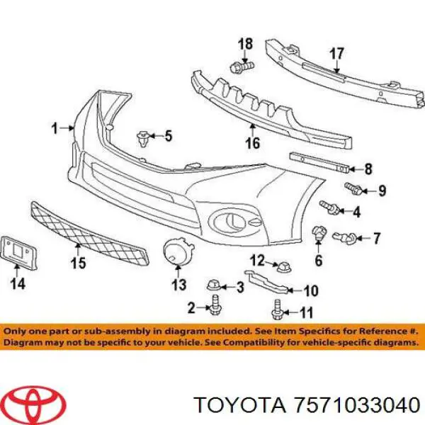 Молдинг опускного скла нижній, двері передньої, правої Toyota 7571033040 ціна, від 20.27 USD