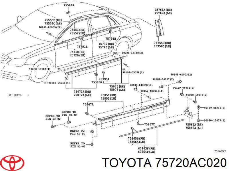 Купити 75720AC020 Toyota 