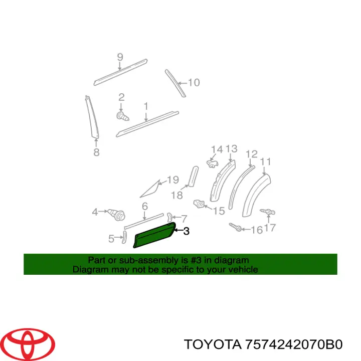  Toyota 7574242070B0 ціна, від 33.75 USD