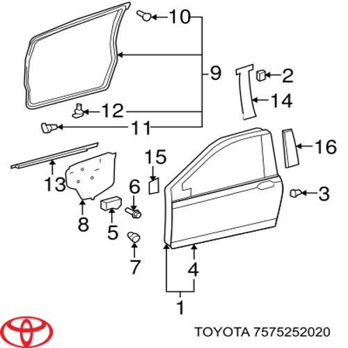  Toyota 7575252020 ціна, від 15.57 USD