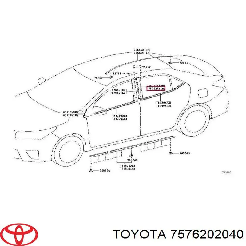 7576202040 Toyota 