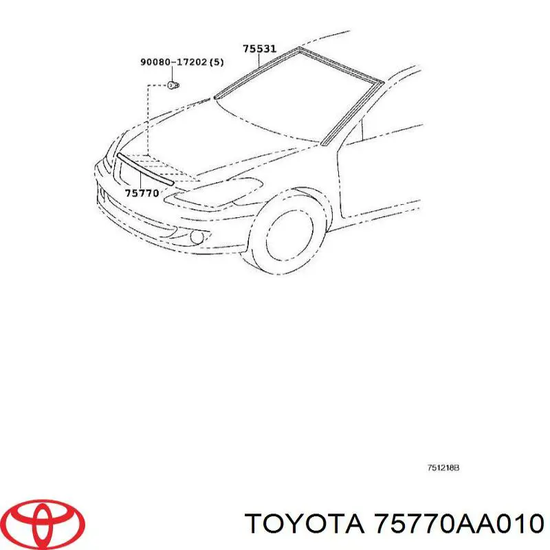 75770AA010 Toyota Накладка капота декоративна