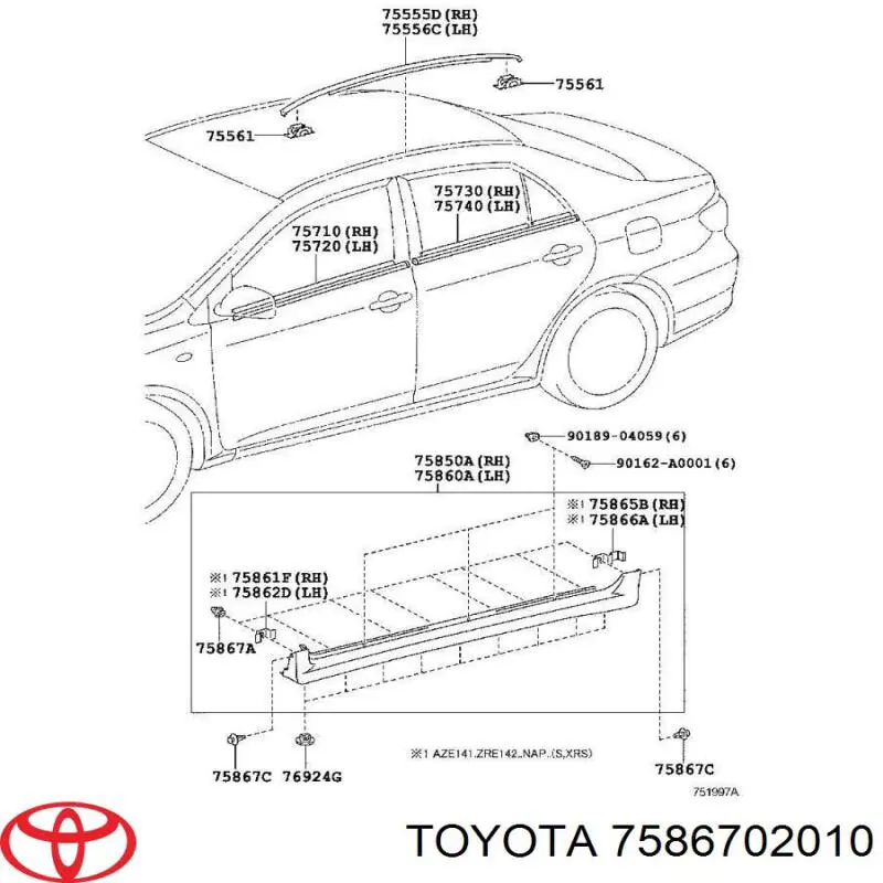  Toyota 7586712040 ціна, від 0.49 USD